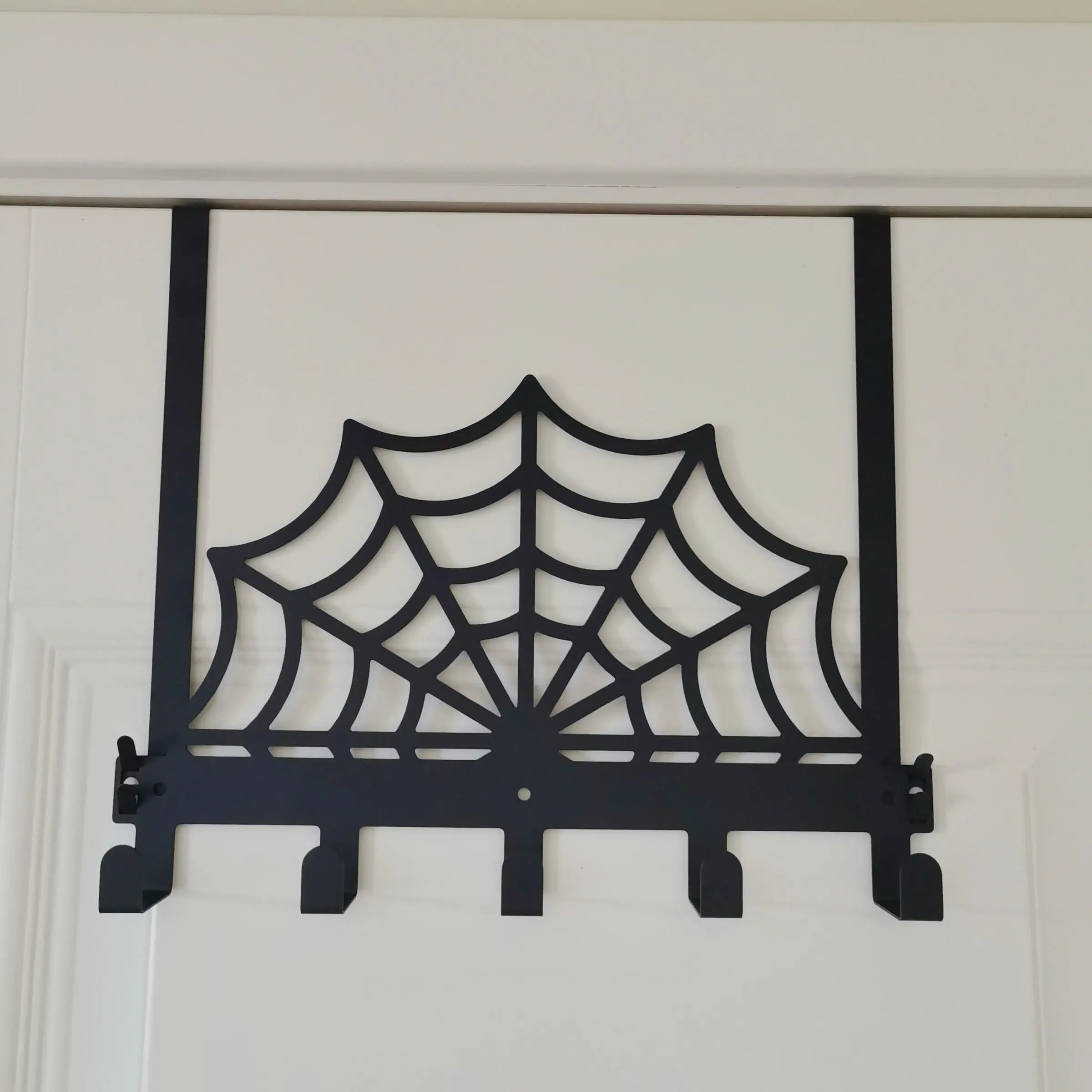 Iron Art Spider Web No Drill Door Hook, Door Hanging Organizer, Stylish Home Storage for Bathroom & Bedroom, Versatile Coat Rack for Efficient Organization