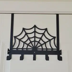 Iron Art Spider Web No Drill Door Hook, Door Hanging Organizer, Stylish Home Storage for Bathroom & Bedroom, Versatile Coat Rack for Efficient Organization