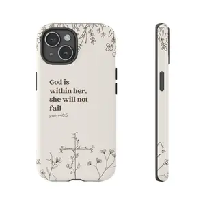 Minimalistic Christian Bible Verse Phone Case for iPhone 15 14 13 12 11 X - Religious Scripture Gif Accessories Protection