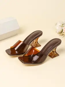 Women's Square Toe Wedge Sandals, Plain PU Material, Classic Colors Available, Fashionable Commute Footwear