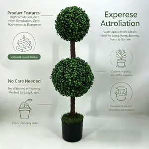 90cm Realistic Tree Decorative Plant Pot, 1pc/2pcs Artificial Greenery for Balcony Living Room Courtyard Entrance, Indoor Outdoor Decoration
