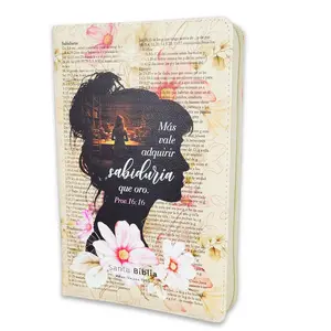 Biblia con Cierre Letra Gigante Manual 14 puntos RV1960 imit piel sabiduría con índice y canto floral