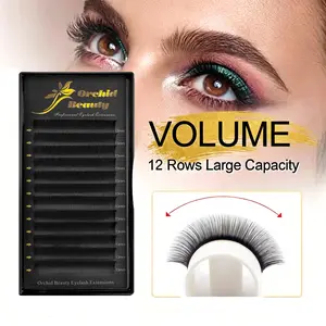 Individual Eyelash Extensions, Multiple Curls C/CC/D/DD, Soft Faux Mink Hair, 3D Matte Russian Volume Classic Beauty Lash Extensions