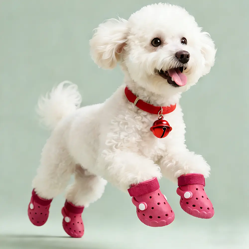 4-Pack Dog Shoes All-Season Universal Clogs Spring Summer Breathable Outdoor Dog Paw Protection Soft Sole Pet Shoes-Dog Boots for Small & Medium & Large Dogs(Get a Free Pet Hair Remover Glove)
