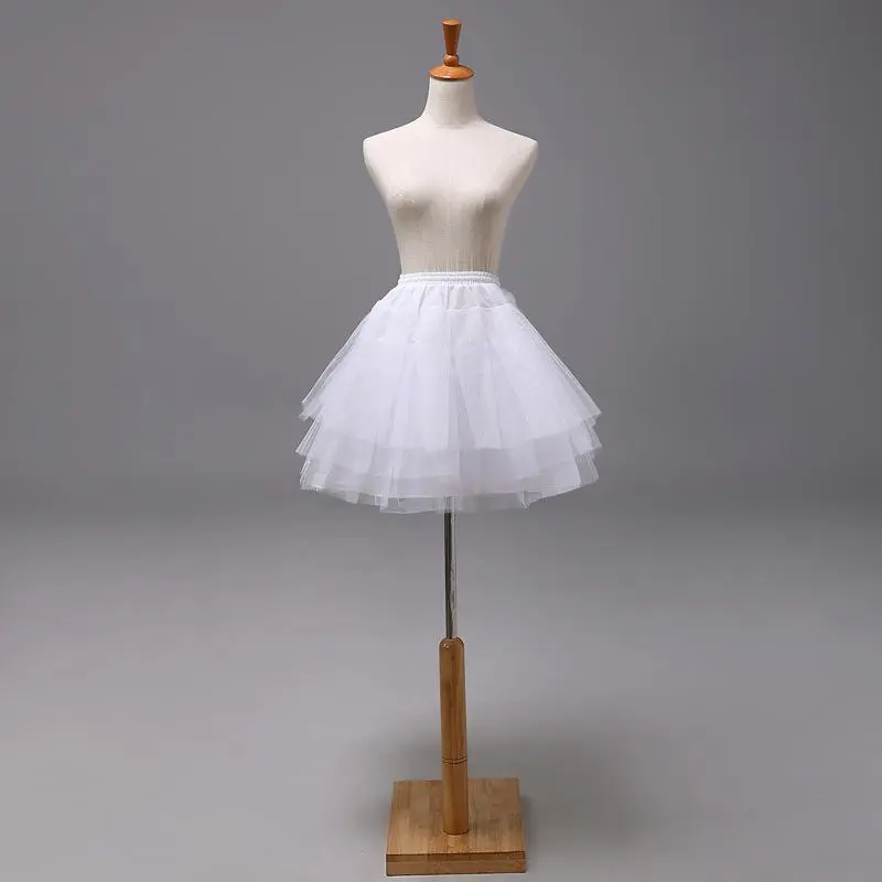 Tutu Kids 3D Bustle Children White Petticoat Wedding Guest Crinoline Underskirt Length 22cm 35cm 45cm Skirts for Girl 1-14Y
