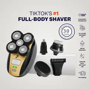 FREEBIRD FlexSeries Electric Head Shaver for Men, 5-in-1 Multifunctional Grooming Kit with ScalpSafe Technology for Hair Removal, Waterproof & Cordless Personal Gadget, Multifunctional Hair Shaver