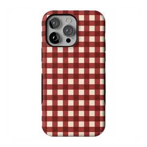 Casely iPhone 14 Pro Max Case | Checked Twice | Red Plaid | Bold Protective Design | Compatible with MagSafe