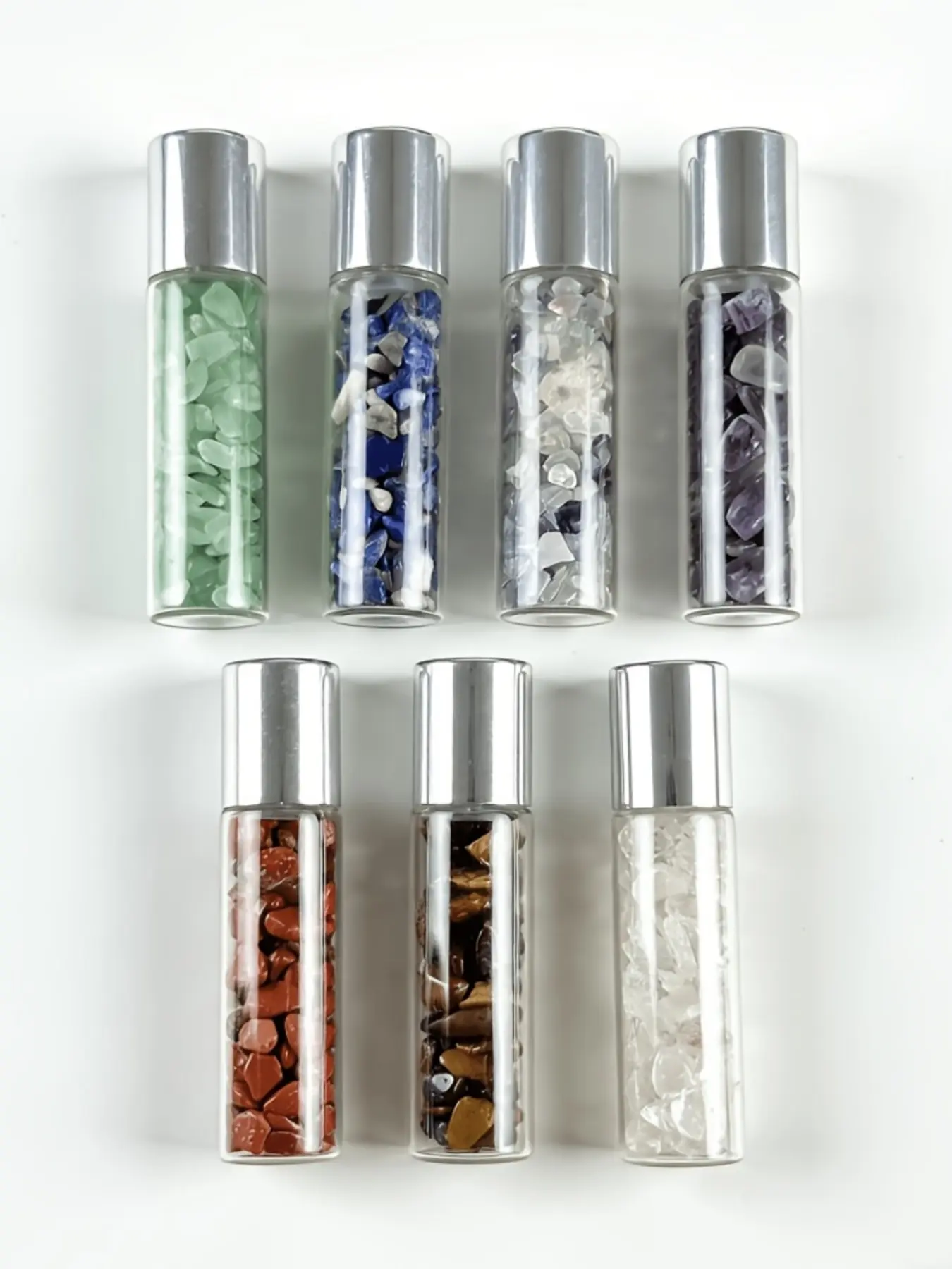 1pc Colorful Natural Crystal Crushed Stone Essential Oil Bottle, Desktop Bedside Home Decoration, Natural Crystal Bottle Reusable, Crystal Bottle for Girls Gift, Amethyst Crystal, Crystal Ornaments
