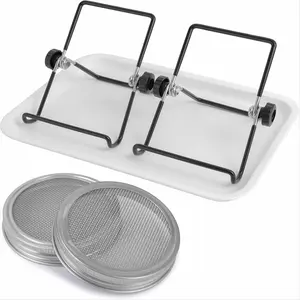 Stainless Steel Mesh Sprouting Kit for Wide Mouth Mason Jars for Growing Broccoli Sprouts, Bean Sprouts, Sunflower, Etc