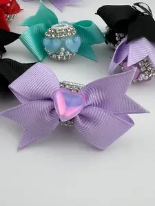 D6-Snigle Bow Heart 16mm Bead 4 pack - Unique Design with Glamorous Sparkle