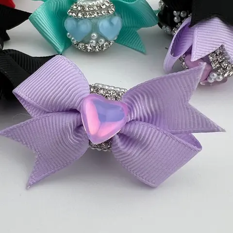 Bow Heart 16mm Bead 4 pack - Unique Design with Glamorous Sparkle