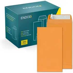 #7 Money Envelopes for Cash, 500 Pack, Brown Envelopes Self Seal - 28lb Paper Envelopes Peel & Seal - Coin Envelopes for Money, Credit Cards, Gift Cards - Small Envelopes for Storage, Seeds
