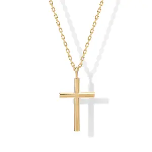 PAVOI 14K Gold Plated Cross Necklace for Women - Simple Layered Dainty Cross Pendant - Gold Necklaces for Women