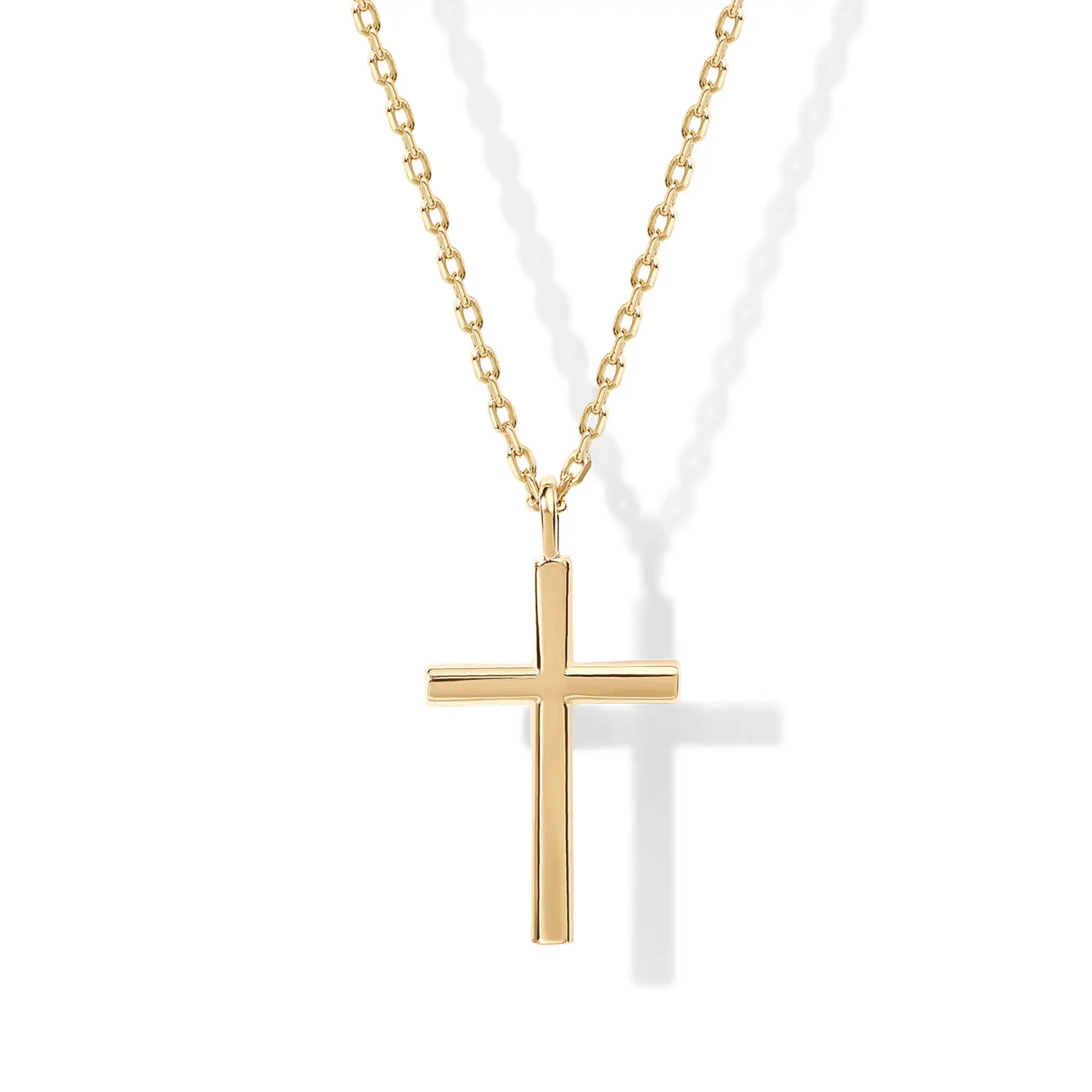 PAVOI 14K Gold Plated Cross Necklace for Women - Simple Layered Dainty Cross Pendant - Gold Necklaces for Women