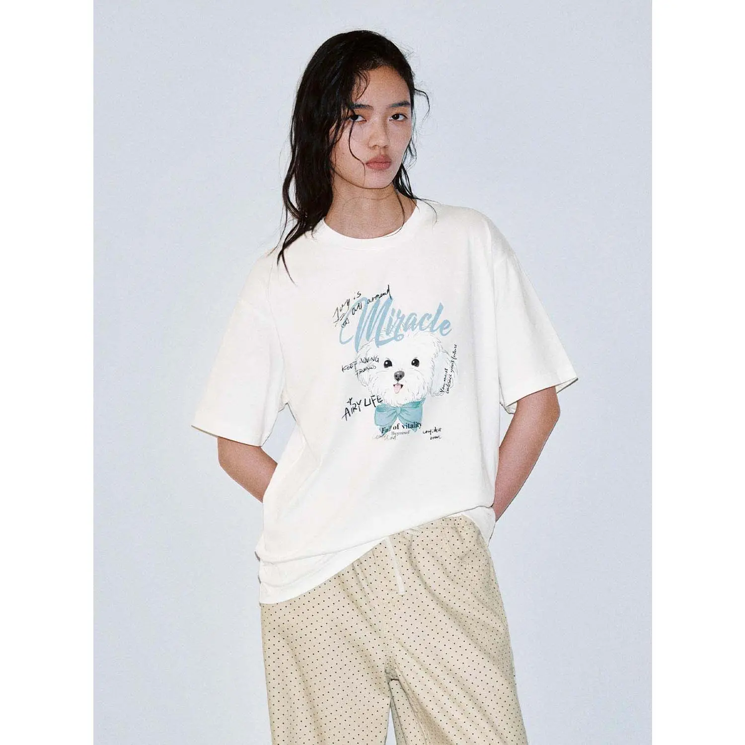 URBAN REVIVO 2026 Summer Printed Round Neck Cotton T-Shirt for Women, Streetwear Casual Style, Breathable Fabric, Sleeve, Top