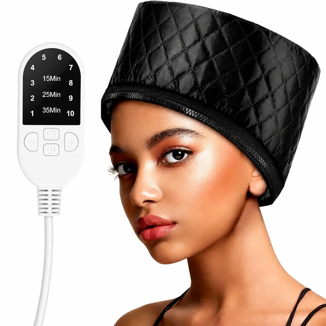 Hair Steamer for Natural Hair Home Use w/10-level Heats Up Quickly, Heat Cap for Deep Conditioning - Thermal Heat Cap for Black Hair, Great for Deep Conditioner (Black)