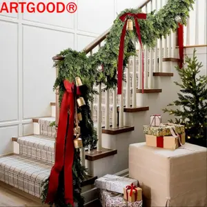ARTGOOD 2Pcs-72in Artificial Christmas Cedar Garland Deep green pine & cypress vines perfect for home decor, party table arrangements, wedding floral decorations, Christmas & Thanksgiving celebrations, Garland Ribbon - a symbol of winter elegance.