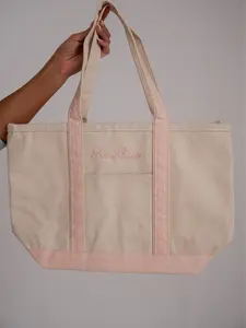 BARRE Embroidered Canvas Tote Bag