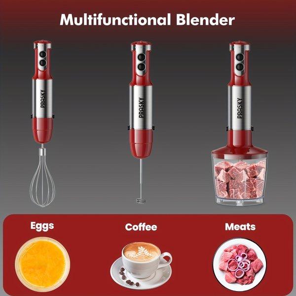 5 in 1 Immersion Hand Blender – Powerful Motor, Whisk & Chopper Attachments, Ergonomic Stick Blender for Mixing, Whipping & Food Prep Kitchen Appliance
