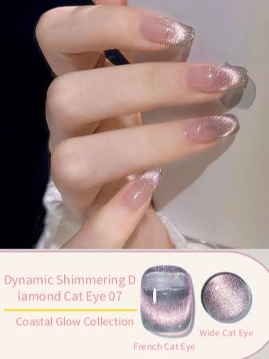 FZHI NAIL Dynamic Shimmering Diamond Cat Eye 10 Coastal Glow Collection Wide Cat Eye French Cat Eye