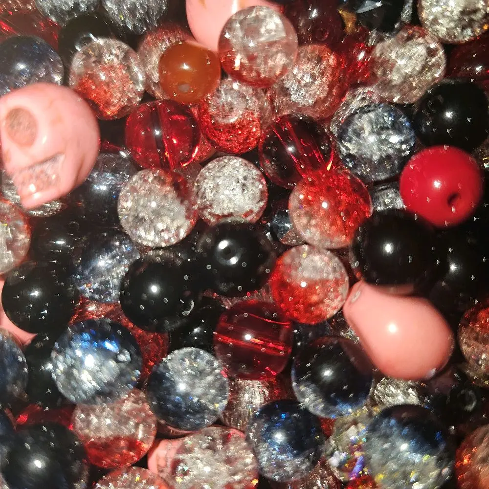 Firey Nights Glass Bead Mix for Jewelry DIY 4 oz Assorted Colors Sparkling Glitter Finish