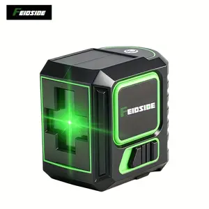 FEIDSIDE 2-line laser level, green laser, horizontal and vertical crosshairs, suitable for image hanging, tiling, DIY, Christmas gift giving