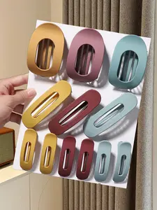 12pcss retro duckbill hollow flat hairpin, comfortable curved design, large, medium and small three models of hairpin suitable for all-match, strong non-slip grip clip suitable for women long hair thick hair coil, Flat Hair Clips