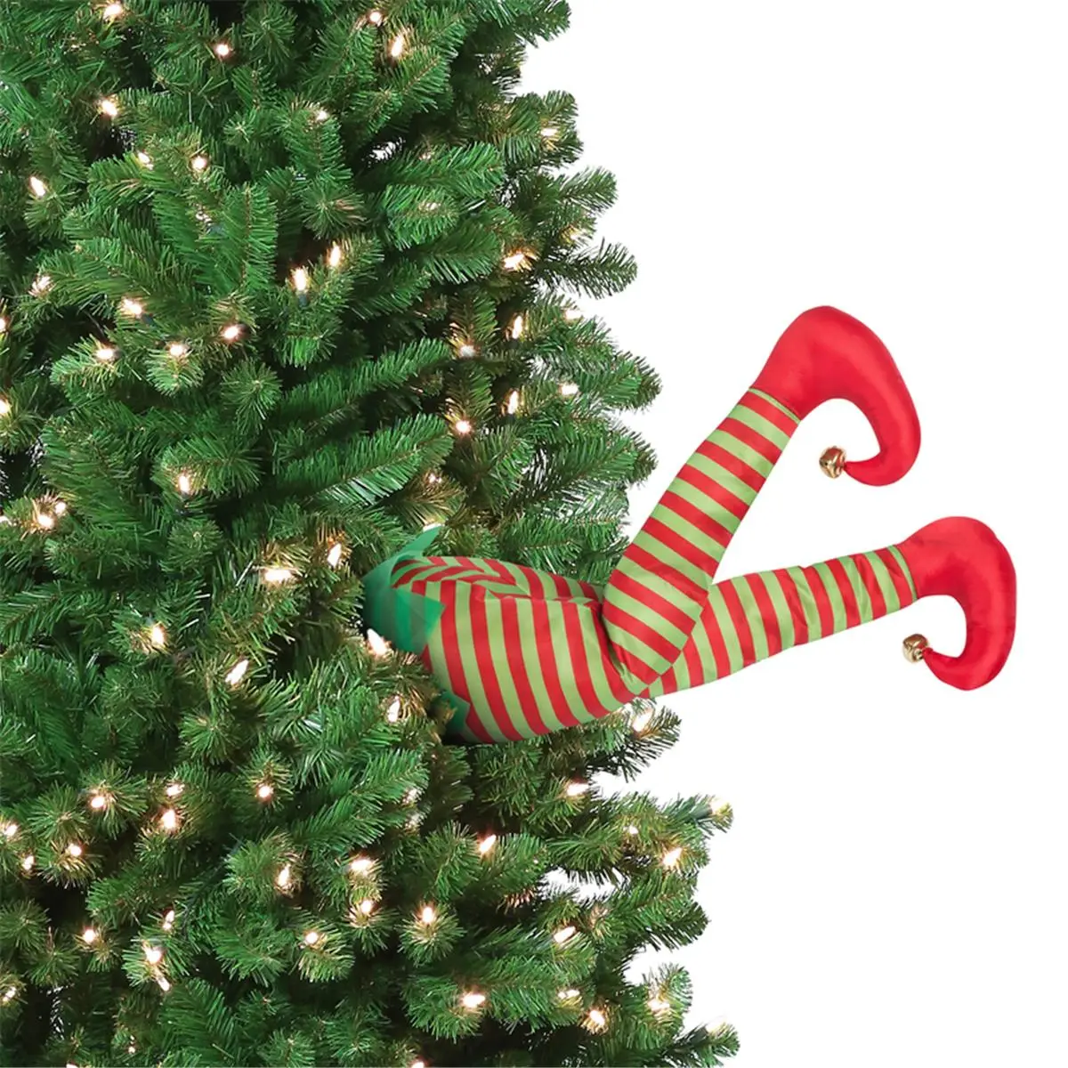 Mr. Christmas Red Elf Kickers Animated Festive Ornaments - 1.76 lbs, 28 in, Width: 4.25 In., 6.4 in, Tree Decoration, Home Supplies, Holiday Indoor Party Decor