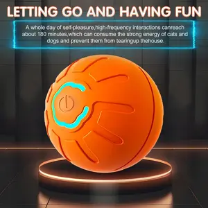 Cat and Dog Interactive Toy Ball, 360° Rotating Rolling Pet Ball - Automatic Pet Toy Ball, Dog and Cat Toy, Orange and Blue Available, USB Rechargeable, ABS Material, Electric Small Ball Pet Toy, Dog and Cat Accessories, Small Pet Supplies