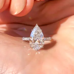 Luxury Teardrop Ring with Cubic Synthetic Zirconia | 's Proposal & EngaSynthetic Gemstoneent Ring, Elegant Anniversary Gift & Party Jewelry", for Teenager