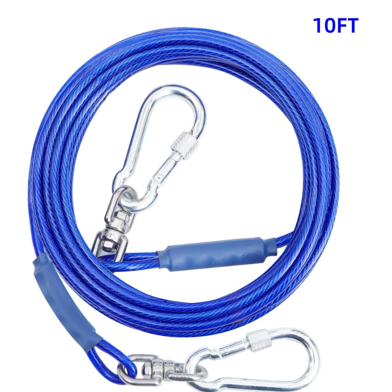 10FT Long Dog Tie Out Cable for Dogs Outside Up to 500lbs, Dog Leashe&Chains, Dogs Runner Cable for Yard,Heavy Duty Dog Lead Line