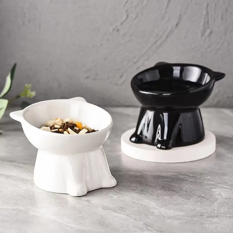 Tall Cat and Dog Bowl 15° Tilt, Anti Vomiting Elevated Pet Feeding Bowl, Feeder, Neater Feeder, Designed to Protect Neck and Spine, Non slip Wide Base, Durable Plastic Material, Suitable for Cats, Small Dogs, Wet and Dry Food, Practical Pet Gift