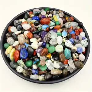 250PCS Natural Mixed Crystal Polished Pebbles Smooth Decorative River Pebbles for Home Decor Aquariums Glass Tanks Potted Plants Various Colors and Varieties Suitable for Crafts and Ornamental Fish Irregular