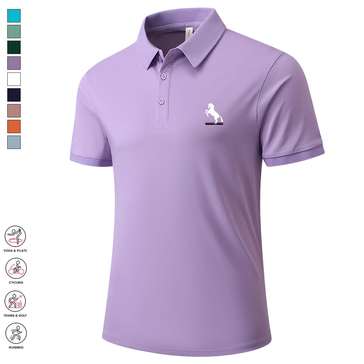 Men’s 7-Pack Summer Polo Shirts - Breathable, Sweat-Absorbing, Conservative, Front-Placket, Preppy, Short-Sleeve, Solid-Color, Regular-Fit Casual Sporty Apparel for Outdoor Activities, Everyday Wear, Conservative Polo Shirts, Front-Placket Polo Shirts