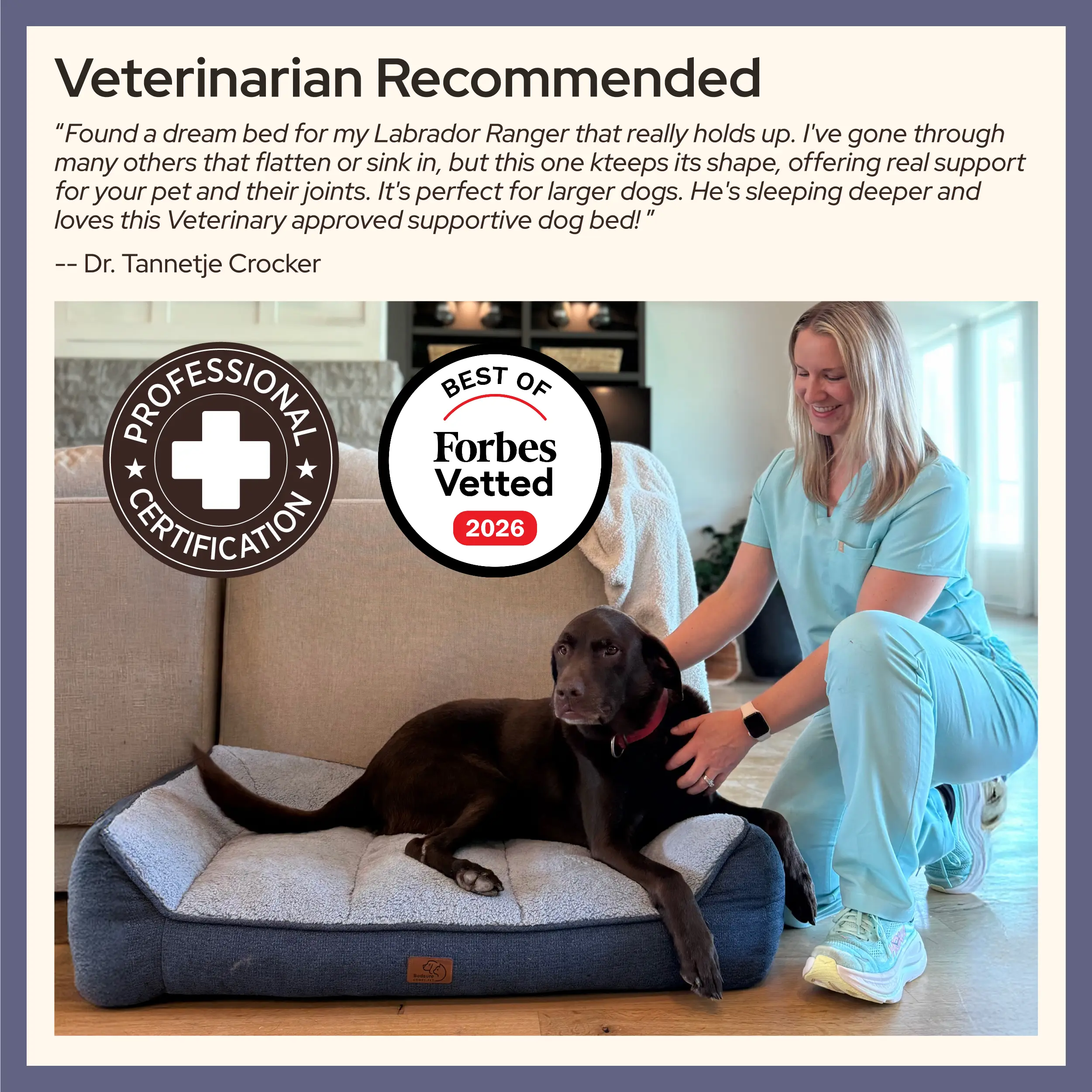 【Big Dog Essentials】Bedsure SupportMax Dog Beds for Large Dogs - Easy Care,Pet Furniture Bed,Premium Supportive Couch for Senior Dogs, Water-resistant Removable Washable Cover, Jumbo Comfy Pet Sofa with Sherpa
