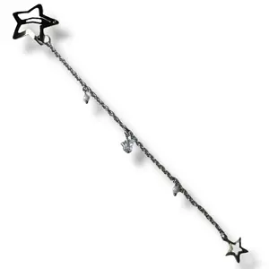 Starlet Hair Clip with Beaded & Chain Design - Star Shaped Hair Accessory