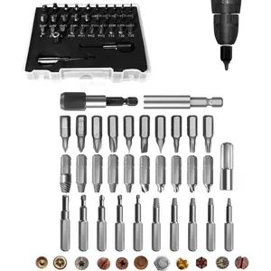 Screw Extractor Kit, Upgraded Easy Out Broken Bolt & Stripped Screw Remover Set, HSS Drill Bits with 2 Magnetic Extension Bit Holder & Storage Case