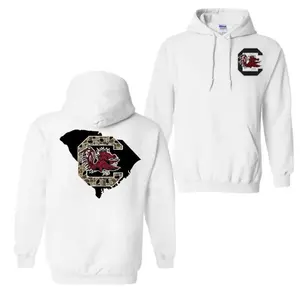 South Carolina Hoodie, Gamecock State Map Camo Graphic Pullover, College Spirit Sweatshirt for Men & Women, Casual Team Fan Hoodie