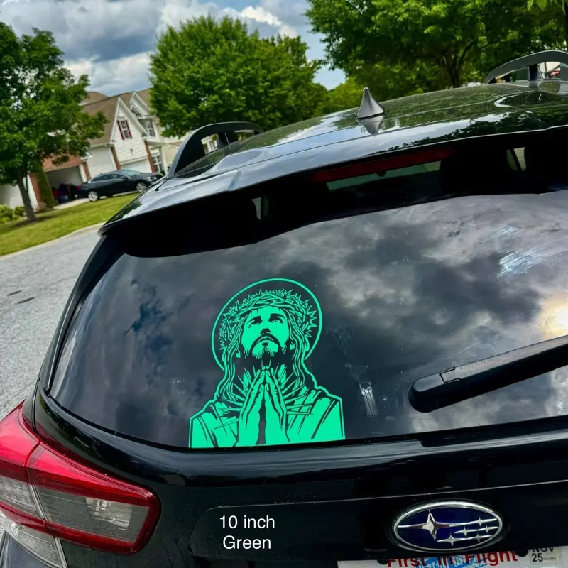 Jesus Christ Praying Decal Sticker For Cars, Trucks, SUVs, Glass Doors, Windows, and Fridges - Available in Multiple Colors & Sizes