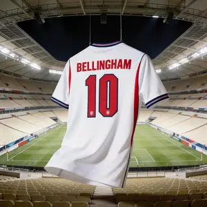 2026 England Home White 10# Bellingham Short Sleeve Soccer Jersey Fans Version
