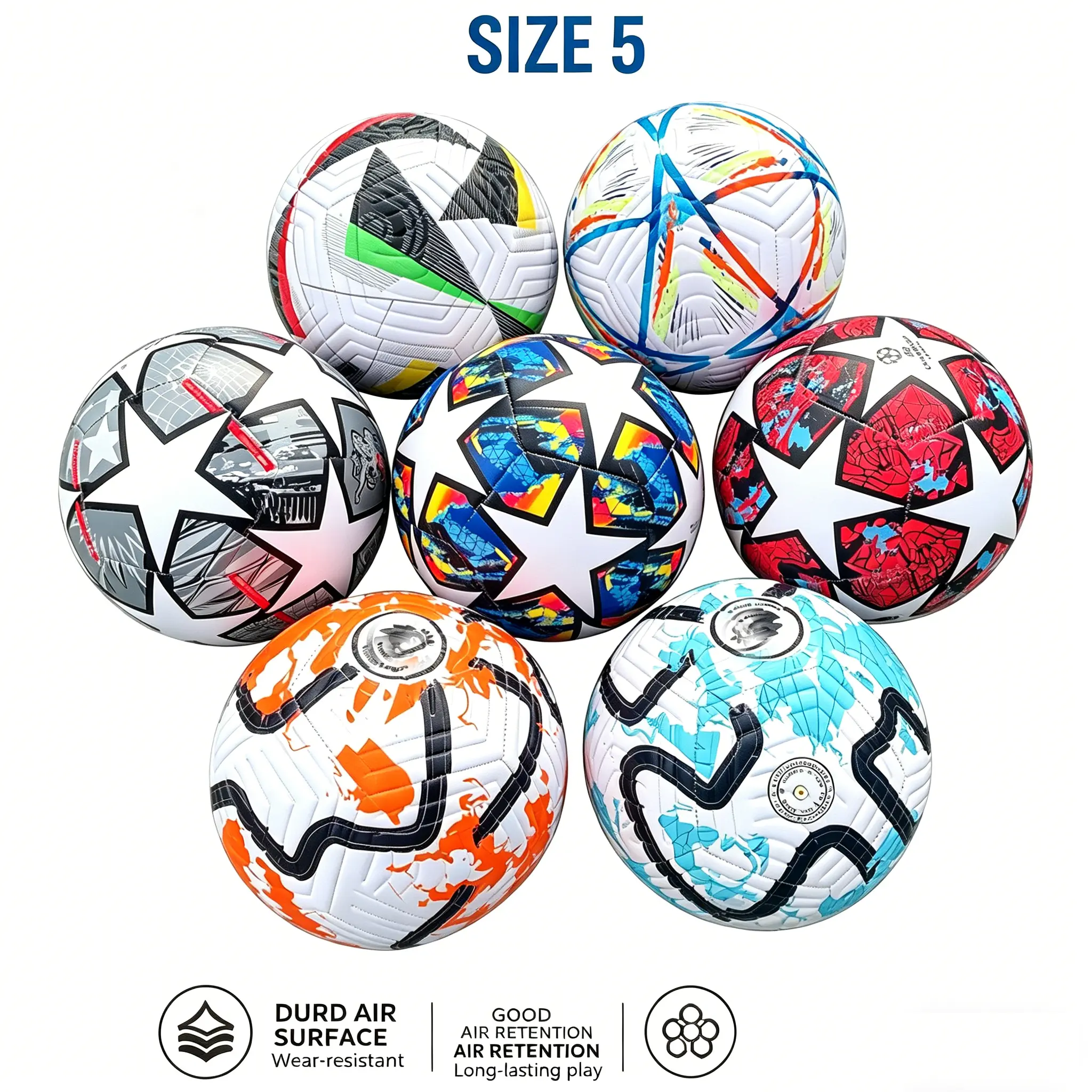 2026 Size 5 Professional Training Football soccer ball, Durable Non-Slip PU Material with Pictures, Indoor-Outdoor Sports Equipment, Birthday Gift,Football training ball  Personalized soccer ball Curve shot Youth training Sports gift ideas