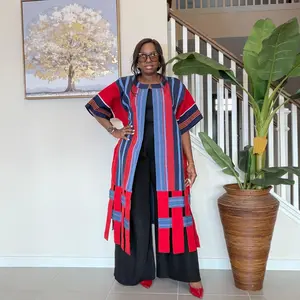 Handwoven Aso Oke Kimono Jacket | Nigerian Yoruba Fabric, Boho Coat