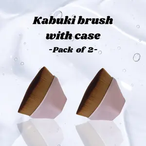 Kabuki Makeup Brush with Protective Case - Professional finish in seconds - Perfect for your handbag (Pack of 2)