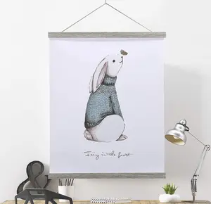 Magnetic Poster Hanger, 8x10 8x20 8x11 Poster Frame Wood Wooden Magnet Print Posters Dowel Scroll Hanger Hangers Hanging Kit for Walls Map Canvas Artwork (Grey, 8")