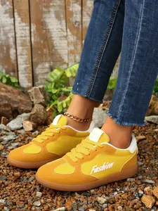 Colorblock Mesh Breathable Trainers, Soft Sole Anti-Slip Rubber Bottom, Casual Board Shoes for Spring Summer, Women's Fashion Sneakers