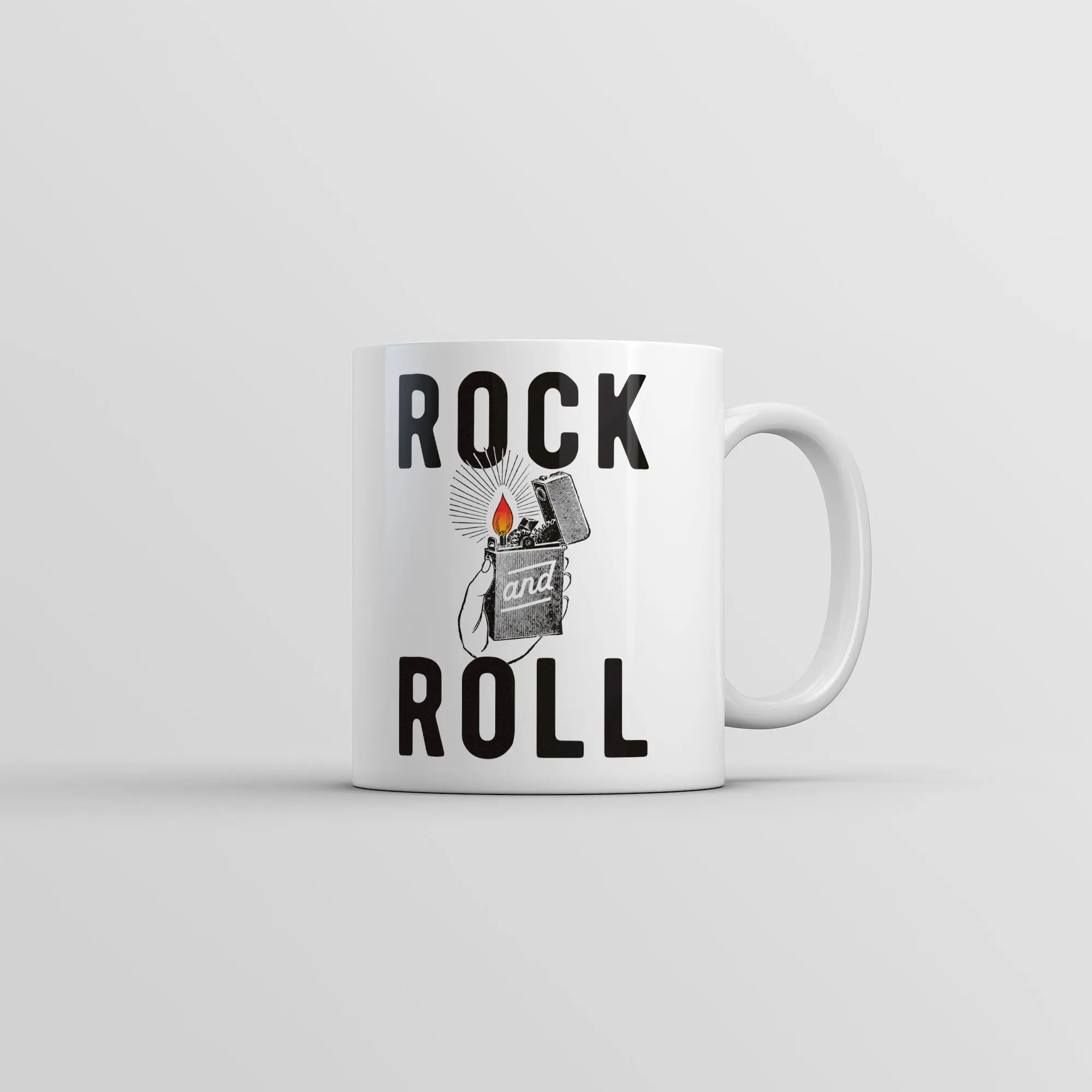 Rock and Roll Lighter Mug Funny Music Graphic Coffee Cup - 11oz Funny Coffee Mugs Ceramic Printed Drinkware Cup