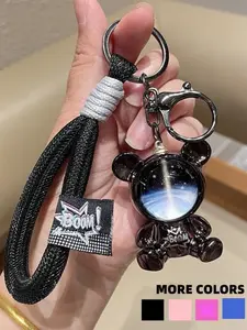 4 Color Starry Bear Keychain Gift Box, Backpack Hanging Decoration, Mother's Day Father's Day Day Present, Unisex Electroplated Style, Keychain Lanyard