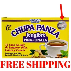 GN+VIDA Chupa Panza Tea - 30 Tea Bags, Herbal Supplement Beverage with Ginger, Pineapple, Flaxseed & Cinnamon for Healthy Digestion