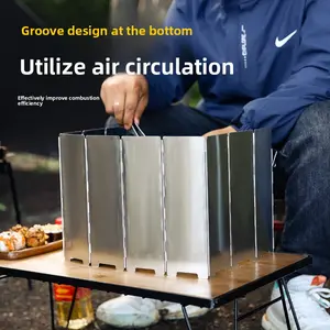 Explosive outdoor aluminum alloy ultra-light folding windshield camping burner cassette furnace windproof hot plate