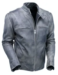 Vintage Brown Rebel Rider Cafe' Racer Motorcycle Jacket #MA11026ZDN